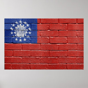 Poster Drapeau du Myanmar