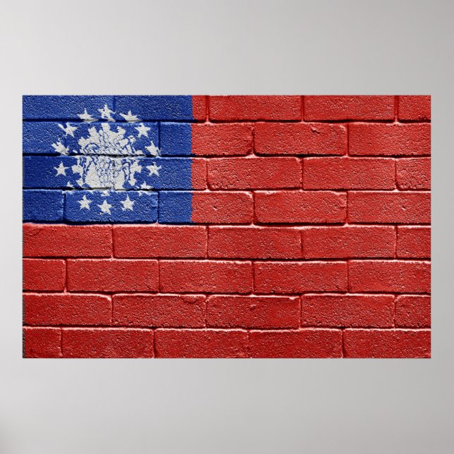 Poster Drapeau du Myanmar (Devant)