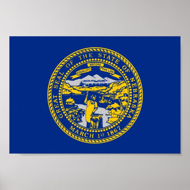 Poster Drapeau du Nebraska (Devant)
