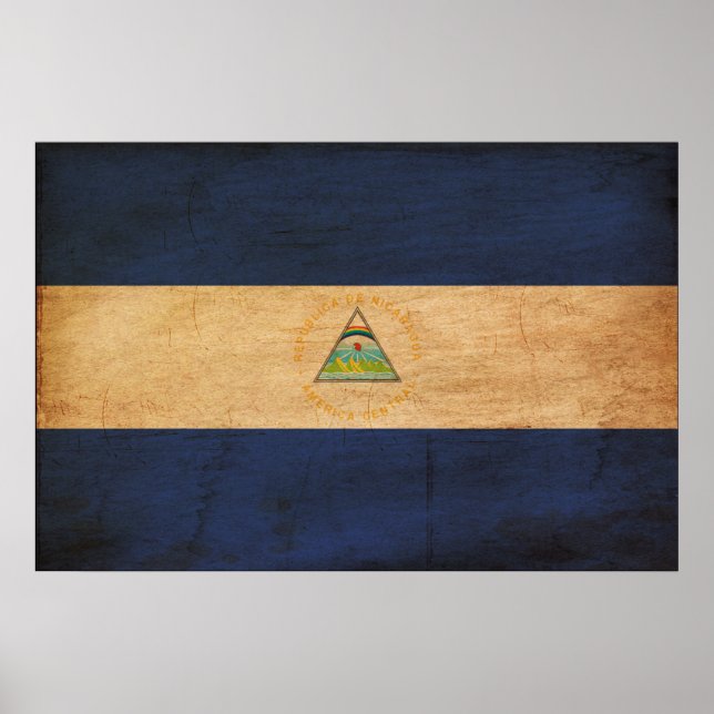 Poster Drapeau du Nicaragua (Devant)