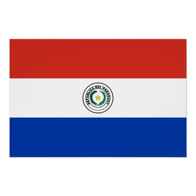 Poster Drapeau du Paraguay (Devant)