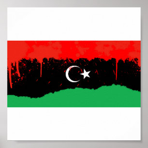 Poster Drapeau du Royaume de Libye stylisé