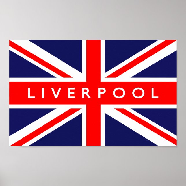 Poster Drapeau du Royaume-Uni Liverpool (Devant)