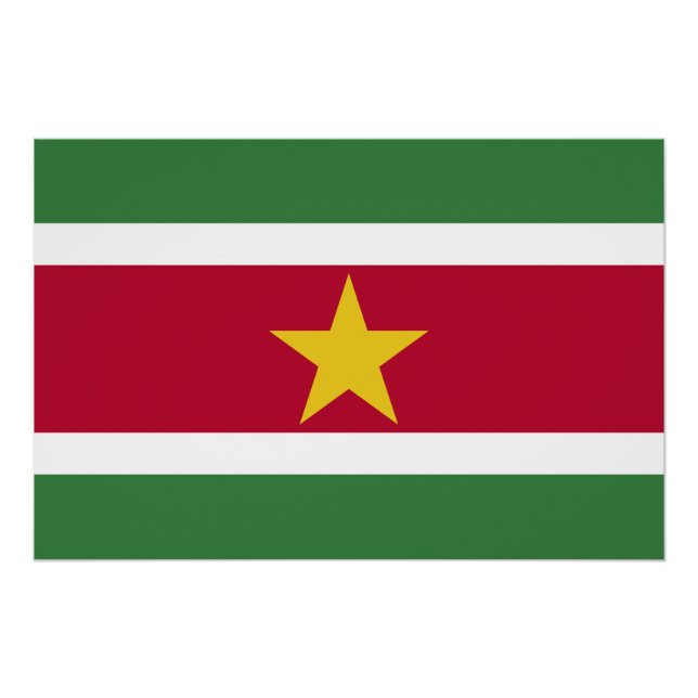 Poster Drapeau du Suriname (Devant)