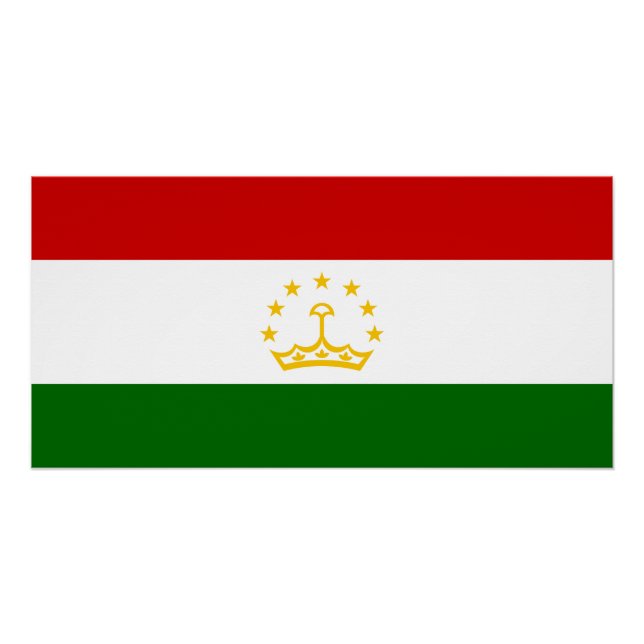Poster Drapeau du Tadjikistan (Devant)