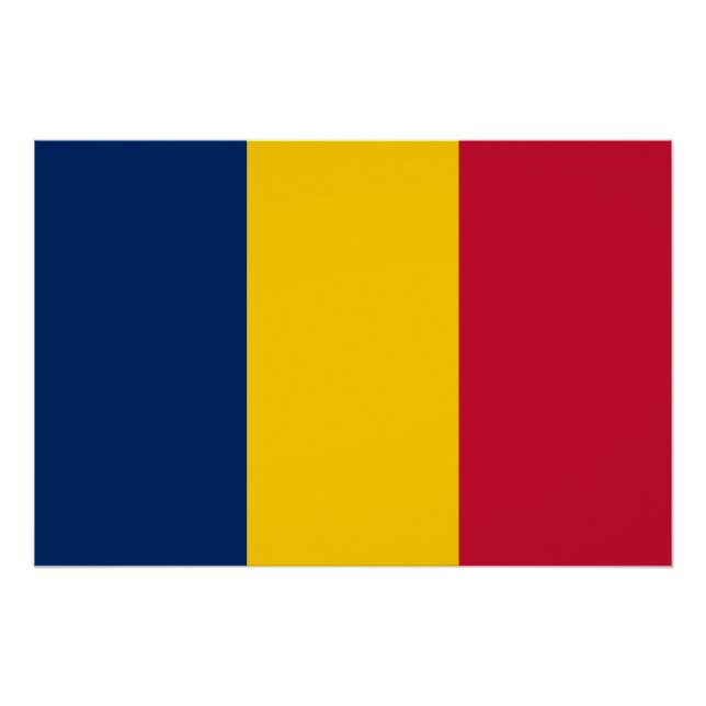 Poster Drapeau du Tchad (Devant)