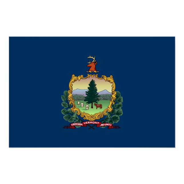 Poster Drapeau du Vermont (Devant)