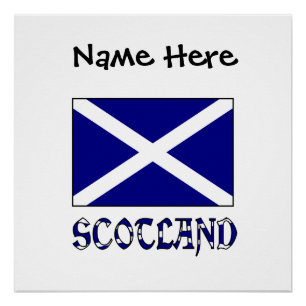 Poster Drapeau Écossais Écosse Noir Personnalisation 