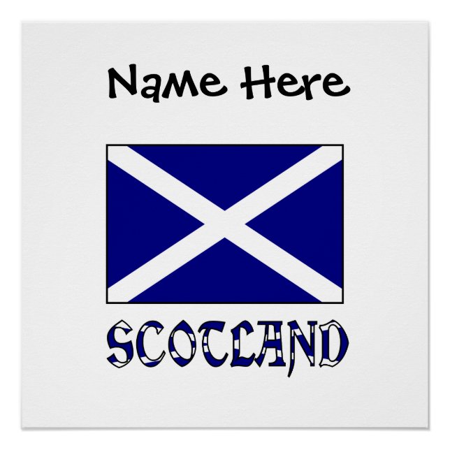 Poster Drapeau Écossais Écosse Noir Personnalisation  (Devant)