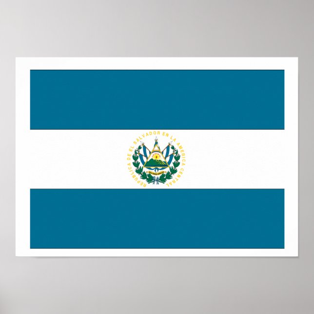 Poster Drapeau El Salvador (Devant)