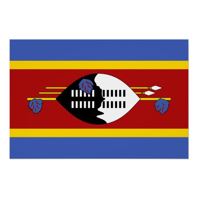 Poster Drapeau Eswatini (Devant)