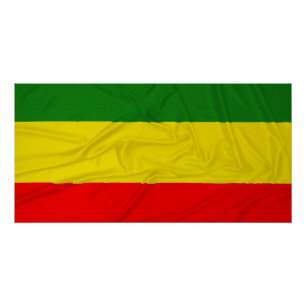Poster Drapeau froissé de Rastafarian