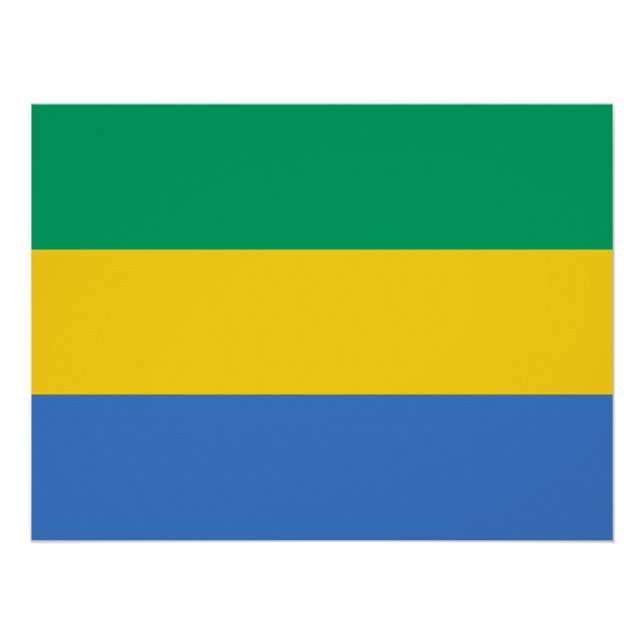 Poster Drapeau Gabon (Devant)