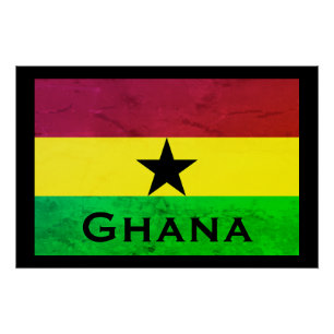 Poster Drapeau Ghana (Afrique de l'Ouest)