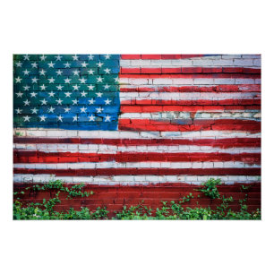 Poster Drapeau Graffiti Stars & Stripes