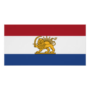 Poster Drapeau hollandais iranien Lion et Soleil du patri