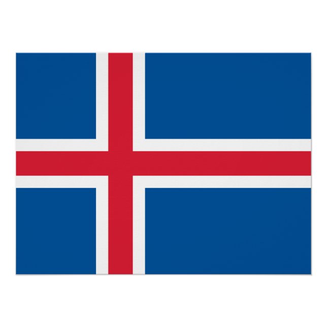 Poster Drapeau Islande (Devant)