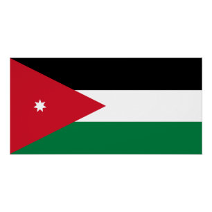 Poster Drapeau Jordanie