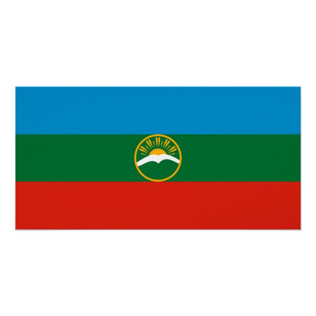 Poster Drapeau Karachay Cherkessia (Devant)