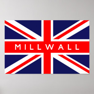 Poster Drapeau Millwall UK
