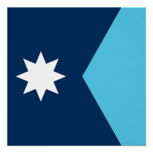 Poster drapeau neuf de l'état du Minnesota symbole USA Am