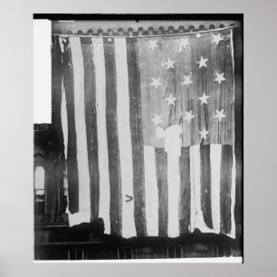 Poster Drapeau original de la bannière étoilée 15 étoiles