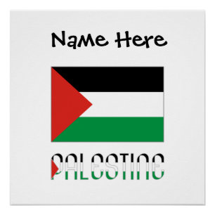 Poster Drapeau Palestinien Palestine Personnalisation Noi