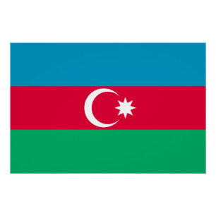 Poster Drapeau patriotique azerbaïdjanais
