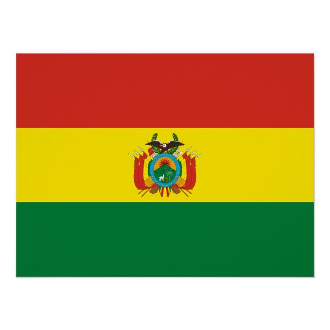 Poster Drapeau patriotique bolivien (Devant)