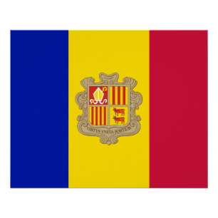 Poster Drapeau patriotique d'Andorre