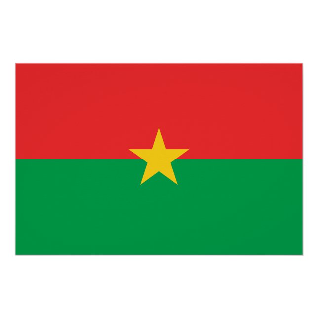 Poster Drapeau patriotique du Burkina Faso (Devant)