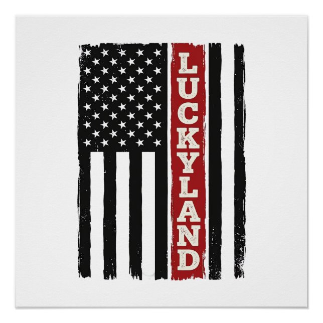 Poster Drapeau patriotique vertical Luckyland vintage (Devant)