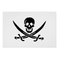 Drapeau pirate crâne épées croisées