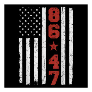 Poster Drapeau rétro Vintage USA 86 47 Anti Trump