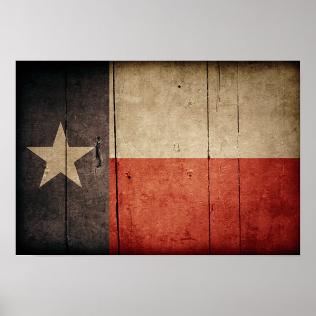 Poster Drapeau robuste de Wood Texas (Devant)