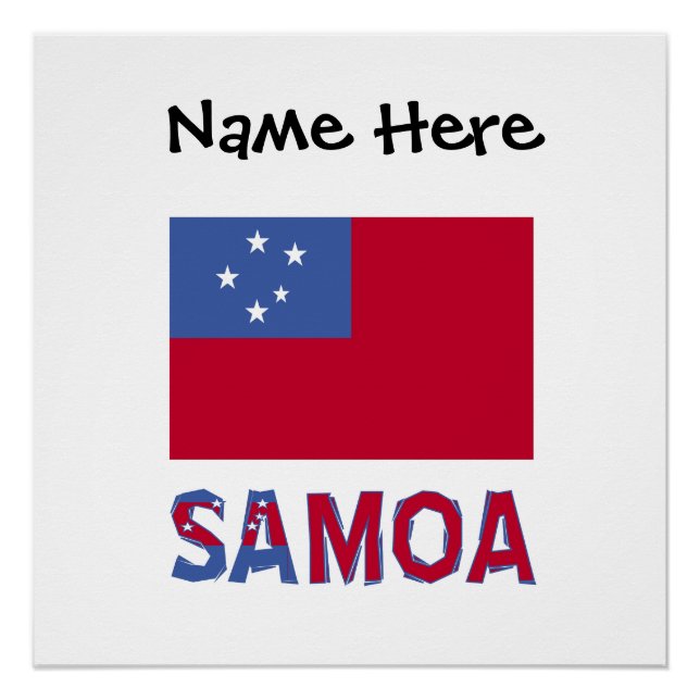 Poster Drapeau samoan Samoa Personnalisation noire (Devant)