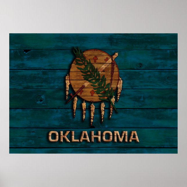 Poster Drapeau vintage de l'Oklahoma (Devant)