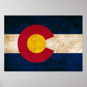 Poster Drapeau vintage du Colorado
