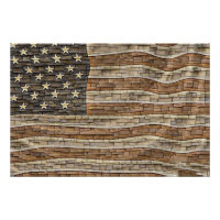 Drapeau vintage Patriotique USA sur mur de pierre