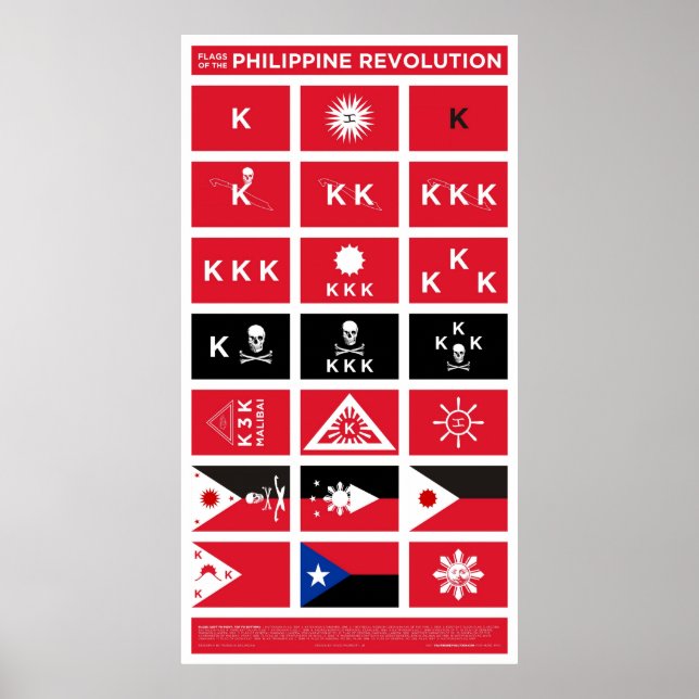 Poster Drapeaux de la révolution philippine - Grande (Devant)