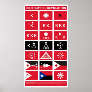 Poster Drapeaux de la révolution philippine - Moyen