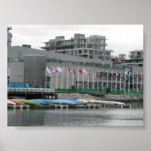 Poster Drapeaux et canots colorés