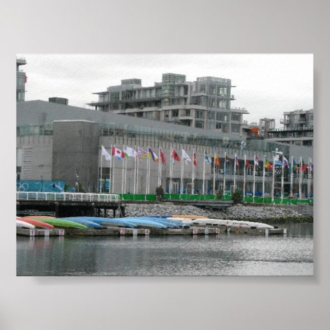 Poster Drapeaux et canots colorés (Devant)