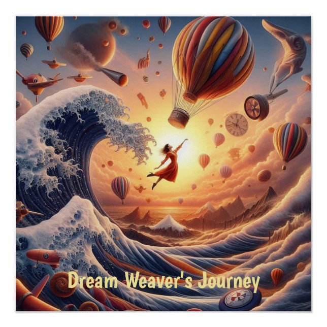 Poster Dream Weaver's Journey : Imaginaire Hot Air Balloo (Devant)