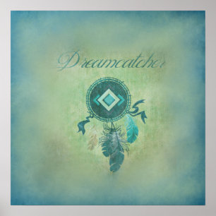 Poster Dreamcatcher sur un Arrière - plan vert