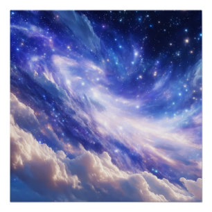 Poster Dreamscape cosmique : Nebula scintillante et nuit 