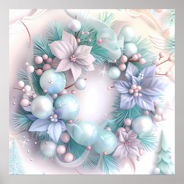 Poster Dreamy Christmas Wreath (Devant)