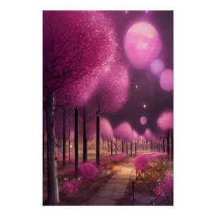 Poster Dreamy Rose Nightscape
