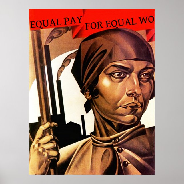 POSTER ~ Droits des femmes Egalité salariale pour  (Devant)