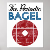 Poster drôle Bagel Poster Périodique Table Bagel V